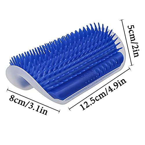 Cepillo De Esquina De Pared De Gato 2 Piezas Gatos Masaje Peine Juguetes Cepillo De Masaje Para Mascotas Cepillo Para Gatos Autolimpiante Con Hierba Gatera y Cinta Adhesiva De Doble Cara