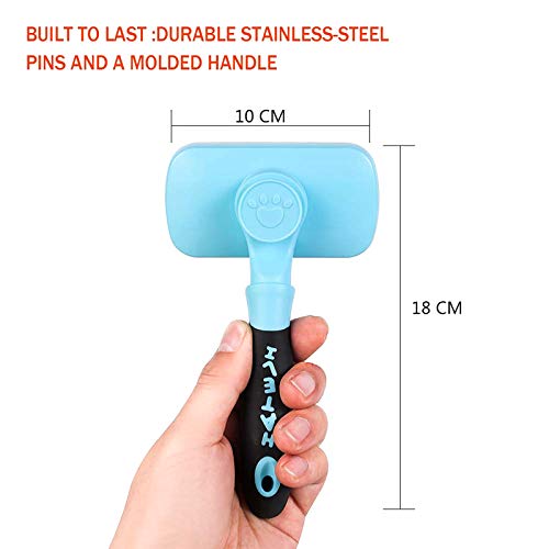 Cepillo suave para gatos y perros - Cepillo de limpieza para gatos que elimina alfombras, cepillo para gatos para pelo largo y corto (rotación de 360°, estilo B azul).