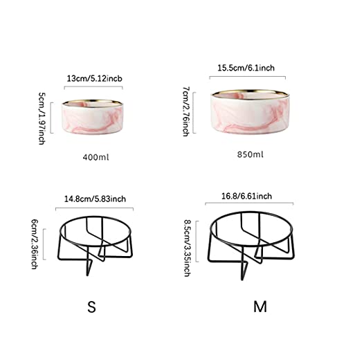 Cerámica Gato Comederos De Pequeño Cuencos Agua De La Taza Los Gatos Tazón Proteger La Columna Vertebral Anti-Choke Pet Food Tazón Cuencos De Agua para Gatos y Perros Pequeños Mármol