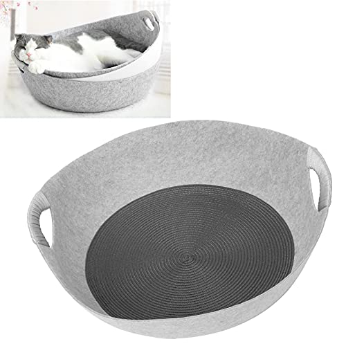 cersalt Cama de Fieltro para Mascotas, Nido de Gato Duradero Fácil de Limpiar para Otras Mascotas para Gatitos para Gatos(Gris)