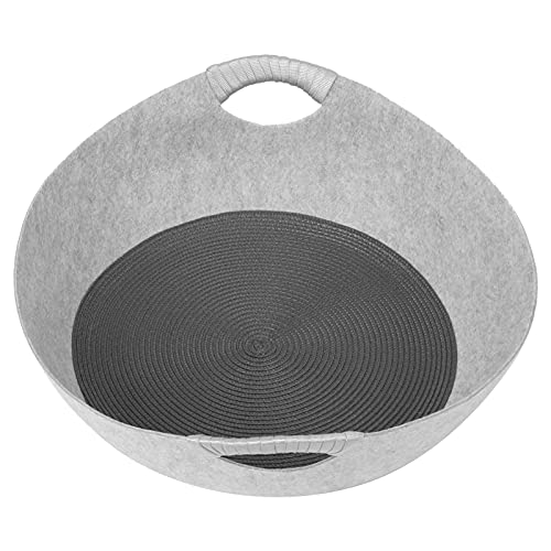 cersalt Cama de Fieltro para Mascotas, Nido de Gato Duradero Fácil de Limpiar para Otras Mascotas para Gatitos para Gatos(Gris)
