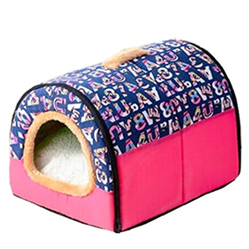 Cesta para Mascotas de Felpa 4 Colores Diferentes y 3 tamaños - Lavable y Resistente a los arañazos casa para los Perros y Gatos (Style 4, XL)