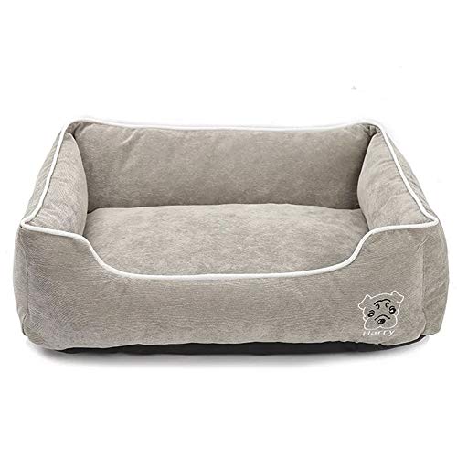 Cesta para Mascotas de Tela de Felpa 5 Colores Diferentes y 4 tamaños - casa Lavable y Resistente a los arañazos para Perros y Gatos (Style 1, L)