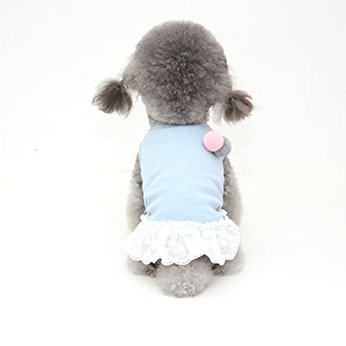 CGHPY Pinzas para Mascotas Vestido de Perrito Vestido Princesa Vestido Gato Ropa Gatito Falda Primavera y Verano,Blue-XXL