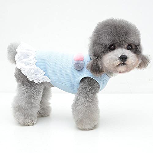 CGHPY Pinzas para Mascotas Vestido de Perrito Vestido Princesa Vestido Gato Ropa Gatito Falda Primavera y Verano,Blue-XXL