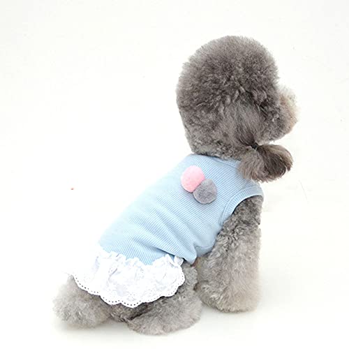CGHPY Pinzas para Mascotas Vestido de Perrito Vestido Princesa Vestido Gato Ropa Gatito Falda Primavera y Verano,Blue-XXL