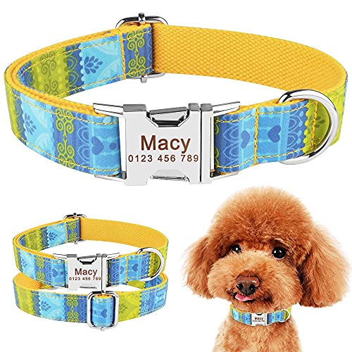 Chapa Perro Grabada Nylon Fashion Boy Girl Unisex Perros Collar Productos PET COLLAR PEQUEÑO PEQUEÑO PEQUEÑO PERSONALIZADO COLLAR PERSONO PERSONALIZADO Nombre IDENTIFICACIÓN Etiqueta Placas Para Perro