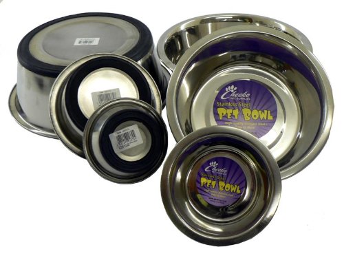 Cheeko Fusion - Cuenco de Acero Inoxidable Antideslizante, 2,7 L, 25,4 cm