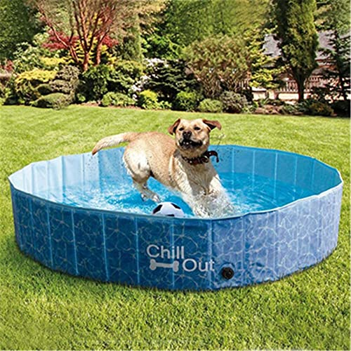 ChengBeautiful Piscina para Perros Piscina para Perros Plegables Piscina para niños sin Deslizamiento Plegable para el Patio Trasero Tina de baño portátil para Perros Cats Kids Indoor & Outdoor