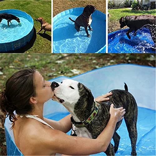 ChengBeautiful Piscina para Perros Piscina para Perros Plegables Piscina para niños sin Deslizamiento Plegable para el Patio Trasero Tina de baño portátil para Perros Cats Kids Indoor & Outdoor