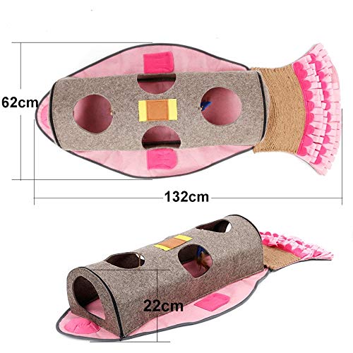 ChengBeautiful Túnel De Gato Reproducción de múltiples Funciones Creativo del Gato del Gato del Gato de Juguete Túnel Túnel de la litera del Gato Garra (Color : Pink, Size : One Size)
