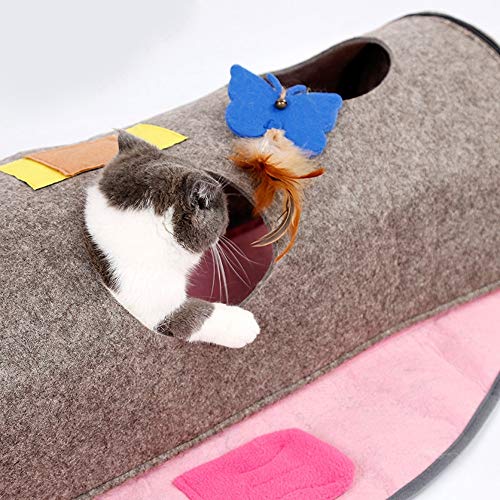 ChengBeautiful Túnel De Gato Reproducción de múltiples Funciones Creativo del Gato del Gato del Gato de Juguete Túnel Túnel de la litera del Gato Garra (Color : Pink, Size : One Size)