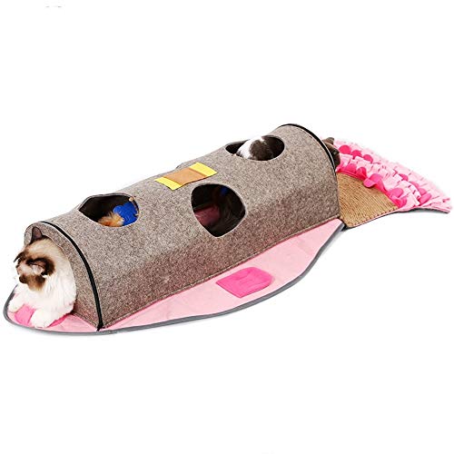 ChengBeautiful Túnel De Gato Reproducción de múltiples Funciones Creativo del Gato del Gato del Gato de Juguete Túnel Túnel de la litera del Gato Garra (Color : Pink, Size : One Size)