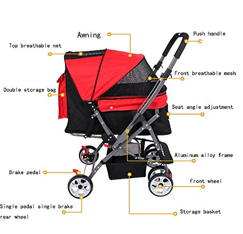 CHENYUXIA Carro para Mascotas, Utilizado para Transportar carros para Perros y Gatos, Equipaje de Remolque para Perros y Gatos