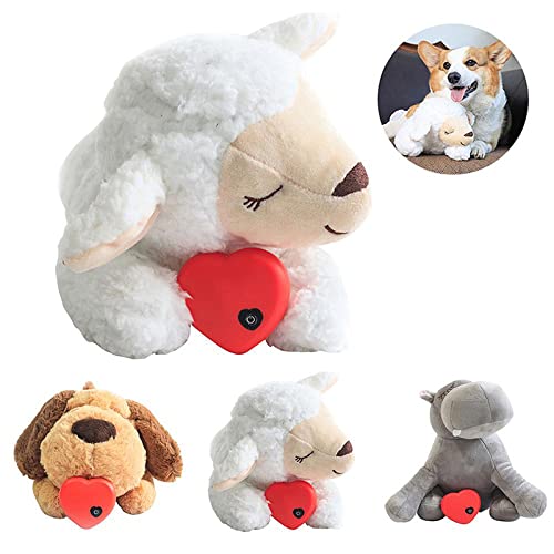 Chibao Juguete para cachorros con latido cardíaco, comportamiento calmante para perros, animales dormidos, compañero para separación, ansiedad