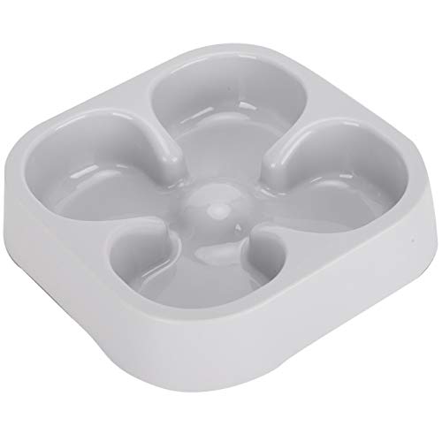CHICIRIS Comedero, comedero para Mascotas Comedero automático de alimentación Lenta Plato de alimentación Comedero automático para Perros, Forma de trébol(Four Leaf Clover Gray)
