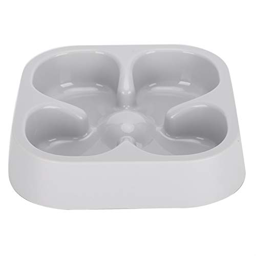 CHICIRIS Comedero, comedero para Mascotas Comedero automático de alimentación Lenta Plato de alimentación Comedero automático para Perros, Forma de trébol(Four Leaf Clover Gray)