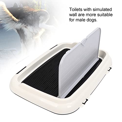 CHICIRIS Inodoro para Perros, Bandeja para Orinal para Perros, Protección del Piso, Plástico Interior con Cubierta de Pared para Entrenamiento(Negro)