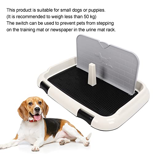 CHICIRIS Inodoro para Perros, Bandeja para Orinal para Perros, Protección del Piso, Plástico Interior con Cubierta de Pared para Entrenamiento(Negro)