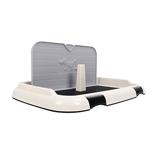 CHICIRIS Inodoro para Perros, Bandeja para Orinal para Perros, Protección del Piso, Plástico Interior con Cubierta de Pared para Entrenamiento(Negro)