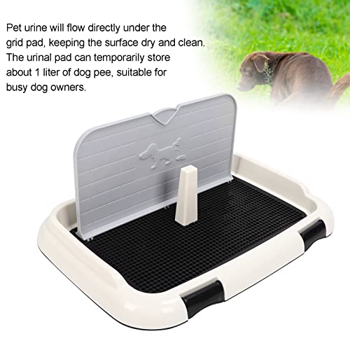 CHICIRIS Inodoro para Perros, Bandeja para Orinal para Perros, Protección del Piso, Plástico Interior con Cubierta de Pared para Entrenamiento(Negro)
