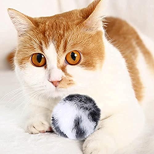 CHRISTY HARRELL 5 bolas de felpa de hierba gatera, bola peluda suave de felpa grande, bolas de persecución de gatos, suministros interactivos para mascotas, para gatos y gatitos