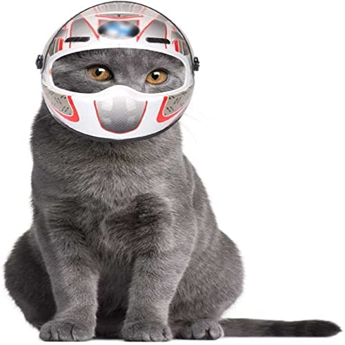 CHUANGRU Casco de Perro para Motocicleta, Mini Casco para Mascotas, Casco para Gatito, Universal Pequeño Sombrero Casco de Moto para Mascotas para Perros Pequeños, Gatos