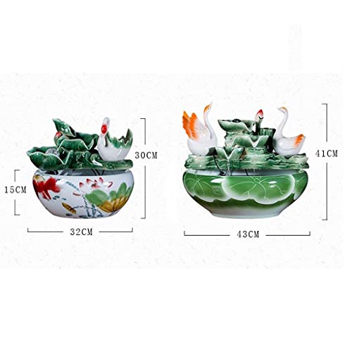 Chunshop Tanque de Peces de Acuario Creativa Pescados Hechos a Mano de cerámica del Acuario del Tanque Fuente de Agua atomizado humidificación de la Sala Fish Tank Decoración Kit de pecera (Size : M)