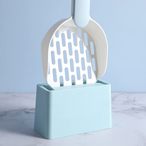 Chutoral Pala de arena para gatos, pala de comida seca para gatos, filtro de basura para gatos con soporte, para perros y gatos, hogar, mascotas, herramientas de limpieza de arena para inodoros (gris)
