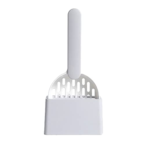 Chutoral Pala de arena para gatos, pala de comida seca para gatos, filtro de basura para gatos con soporte, para perros y gatos, hogar, mascotas, herramientas de limpieza de arena para inodoros (gris)