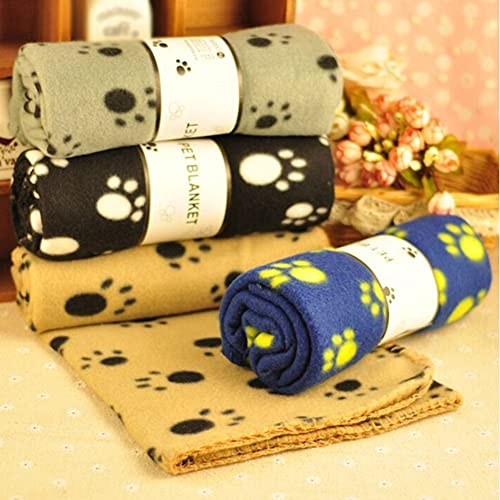 ChYoung Manta con Estampado de Pata para Cachorro, cojín, Perro, Gato, Suave, Mantas de Lana, Lavable, para Dormir, para Mascotas, cojín, Funda de Cama, Gatito, Manta cálida