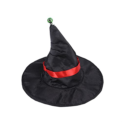 Cicano Disfraz de bruja para disfraz de perro de gato de Halloween, disfraz de bruja, disfraz de cosplay para pequeñas mascotas mediun negro S