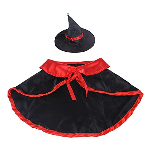 Cicano Disfraz de bruja para disfraz de perro de gato de Halloween, disfraz de bruja, disfraz de cosplay para pequeñas mascotas mediun negro S
