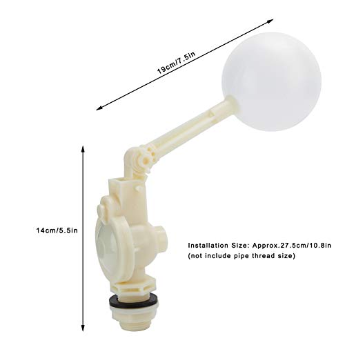 Cikonielf Válvula De Flotador De Plástico Dn20 G3/4In, Válvula De Interruptor De Flotador Ajustable para Ventiladores De Refrigeración, Tanque De Agua, Torre De Agua(Dn20)