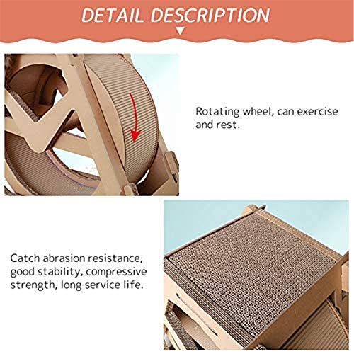 Cinta de correr para gatos Rueda de la fortuna Muebles para mascotas, Rueda de ejercicio para gatos Casa de escalada para gatos Juguete giratorio para correr para gatos Rueda de movimiento