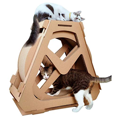 Cinta de correr para gatos Rueda de la fortuna Muebles para mascotas, Rueda de ejercicio para gatos Casa de escalada para gatos Juguete giratorio para correr para gatos Rueda de movimiento