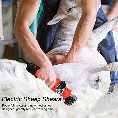 Cizalla eléctrica para ovejas, 2400 RPM, 680 W, cortadora de Cabras, peluquería eléctrica para Mascotas, Tijeras para Ganado de Granja de 6 velocidades(Naranja)
