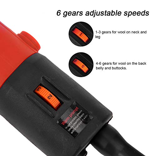 Cizalla eléctrica para ovejas, 2400 RPM, 680 W, cortadora de Cabras, peluquería eléctrica para Mascotas, Tijeras para Ganado de Granja de 6 velocidades(Naranja)
