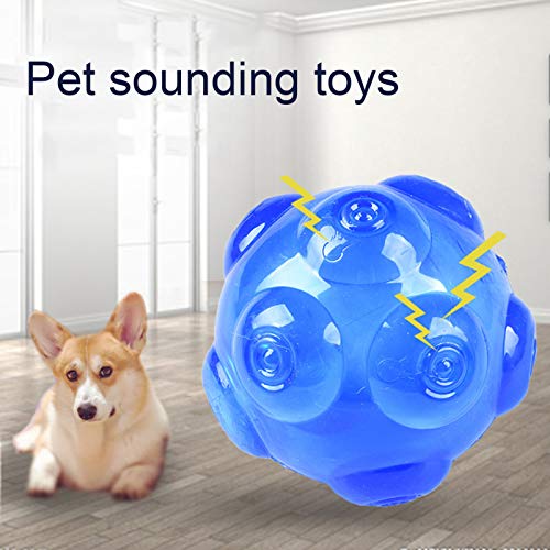 CJFael Juguetes Interactivos para Masticar, Suministros para Mascotas, Perro, Cachorro, TPE, Bola Resistente A Las Mordeduras, Sonda, Limpieza De Dientes, Juguete Interactivo para Masticar Amarillo