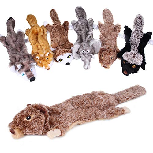 CJFael Juguetes Interactivos para Masticar, Suministros para Mascotas, Perros, Cachorros, Muñeco De Peluche, Cebra, Leche, Forma De Vaca, Sonido, Juego, Morder, Masticar, Juguete Lobo Gris