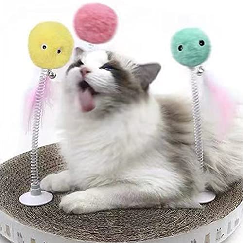 CJMING Juguete de peluche de bola interactiva para gatos, bola de hierba gatera, juguete de peluche para gato, bola de gravedad, juguete de peluche para gato, juguete de peluche inteligente