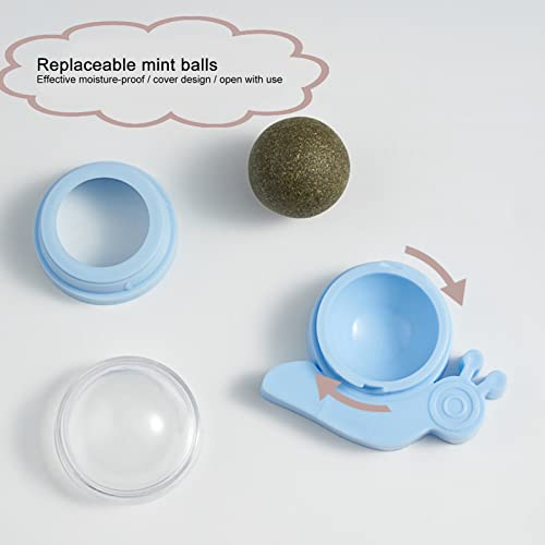 Clenp atnip Balls Toy Catnip Ball Ball Toy 3pcs 360 ° Gato Giratorio Bola Comestible Gato Dientes de Gato Limpieza de Juguete Interactivo con Forma de Caracol Lindo, lamiendo Natural Treats Toys par