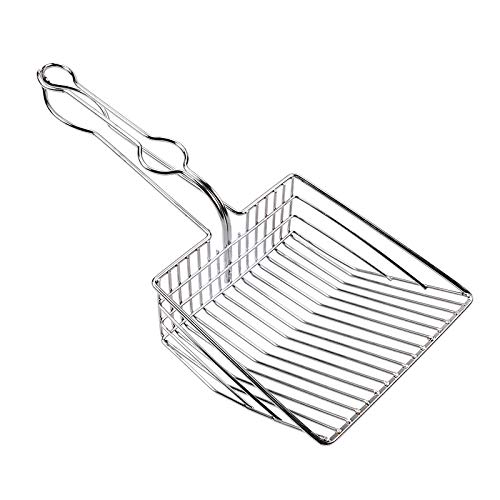 Clong01 Duradero Mascota Gato Basura Pala de la Pala instantáneamente Filtro de Gato Arena Gato heces Limpieza Herramienta electrochlating Proceso Metal Gato heces Pala Herramienta de Limpieza