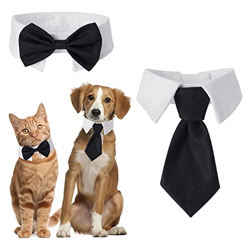 cobee Collar de esmoquin ajustable para perros y gatos, pajarita de boda, pajarita formal para cachorros, corbata, cuello de esmoquin, disfraz para mascotas, corbata, cachorro, gatito, boda