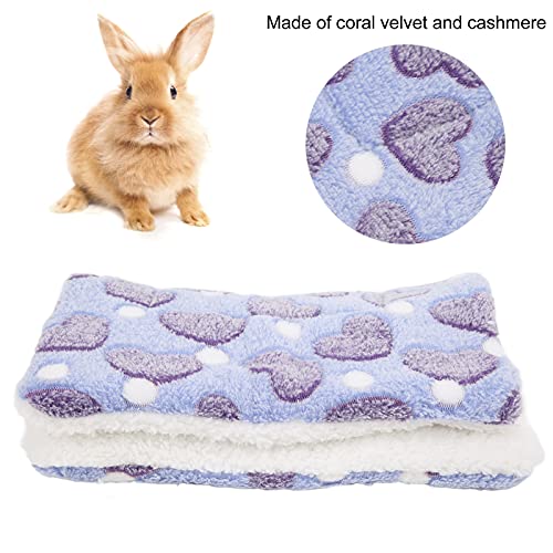 Cojín de Lana Caliente para Mascotas, Cama de Hámster Suave Fácil de Limpiar para Colchón Cálido de Invierno(S, Amor Morado)