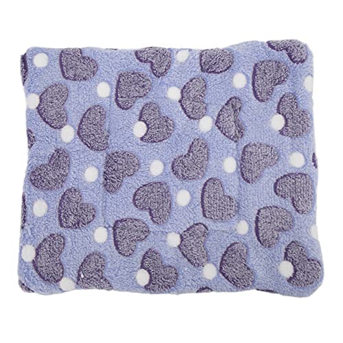 Cojín de Lana Caliente para Mascotas, Cama de Hámster Suave Fácil de Limpiar para Colchón Cálido de Invierno(S, Amor Morado)