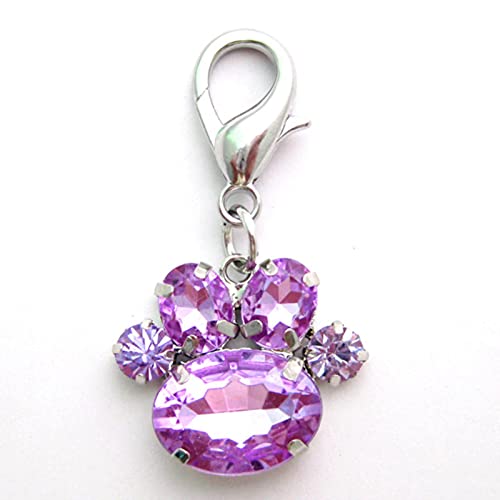 Colgante de collar de perro con diamantes de imitación, diseño de huellas de mascota, accesorios de joyería para perros y gatos, pequeño, mediano