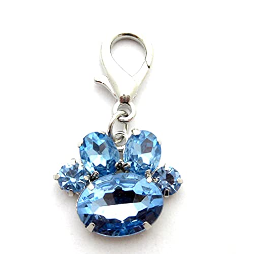 Colgante de collar de perro con diamantes de imitación, diseño de huellas de mascota, accesorios de joyería para perros y gatos, pequeño, mediano
