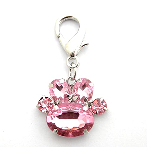 Colgante de collar de perro con diamantes de imitación, diseño de huellas de mascota, accesorios de joyería para perros y gatos, pequeño, mediano