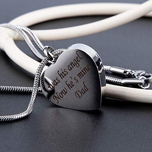 Colgante personalizado para cenizas de cremación con foto personalizada grabado nombre fecha conmemorativa recuerdo en forma de corazón collar urna para mascotas,